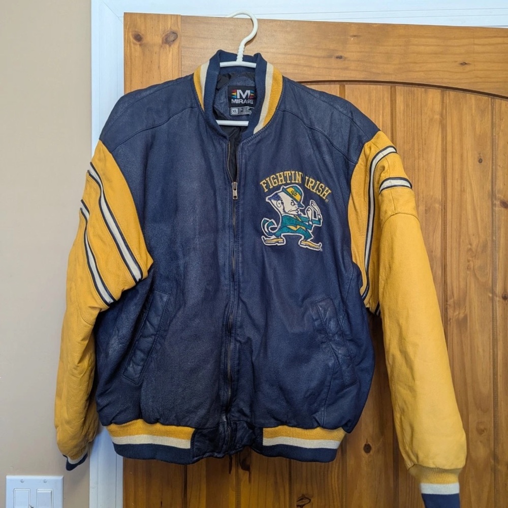 Notre Dame Vintage Leather Bomber Jacket